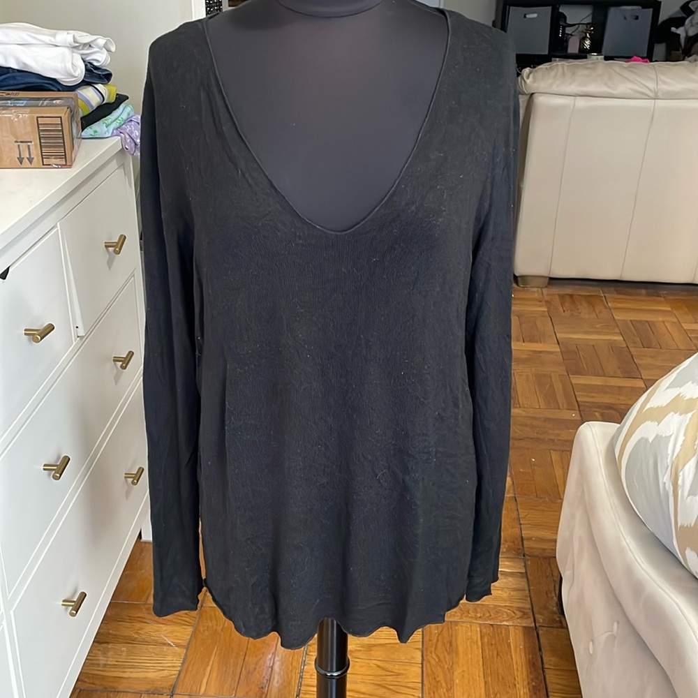 Zara Black V-Neck Long Sleeve